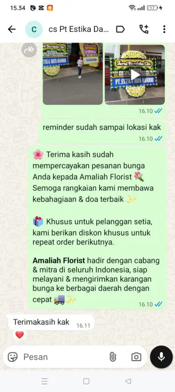 Testimonial Papan Bunga duka BANGKA BARAT