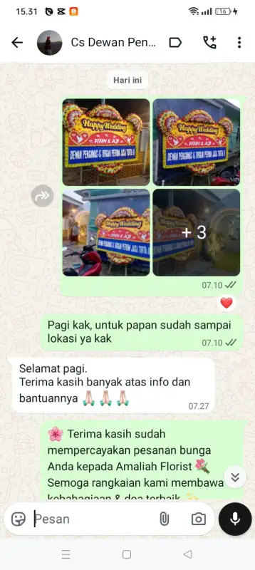 Testimonial papan bunga BANGKA BARAT